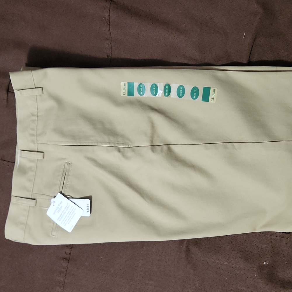 L.L. Bean Wrinkle Free Dark Khaki Pants